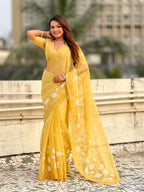 Pure Chanda Kora Silk Saree
