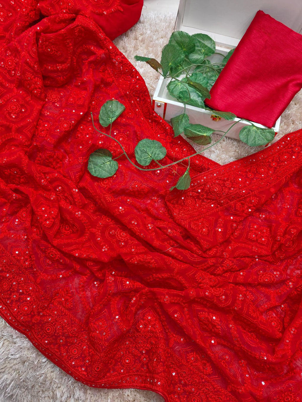 Faux Georgette fabric Saree