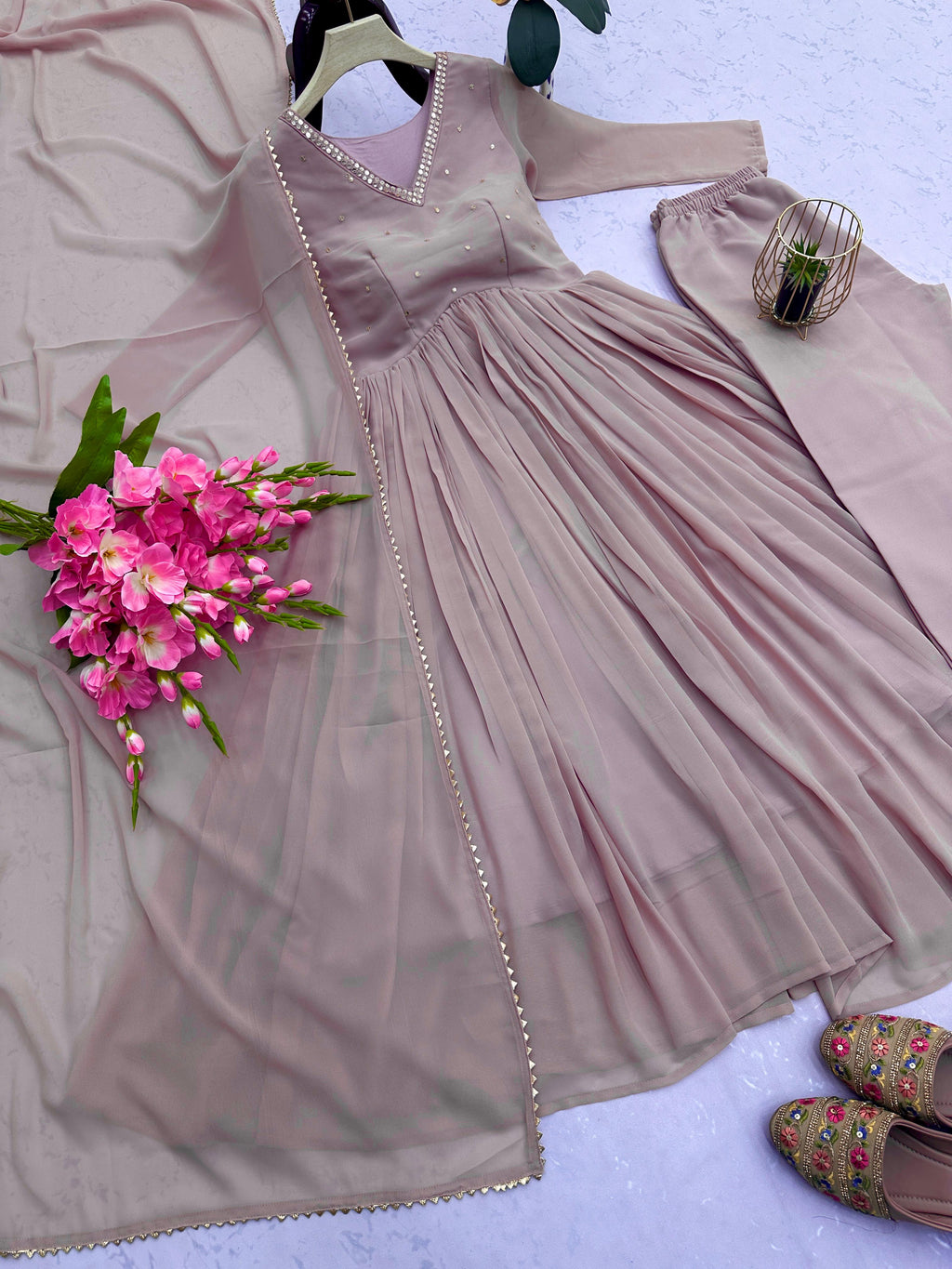 Heavy Faux Georgette Gown