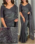 GLASS SATIN SEQUENCE SAREE
