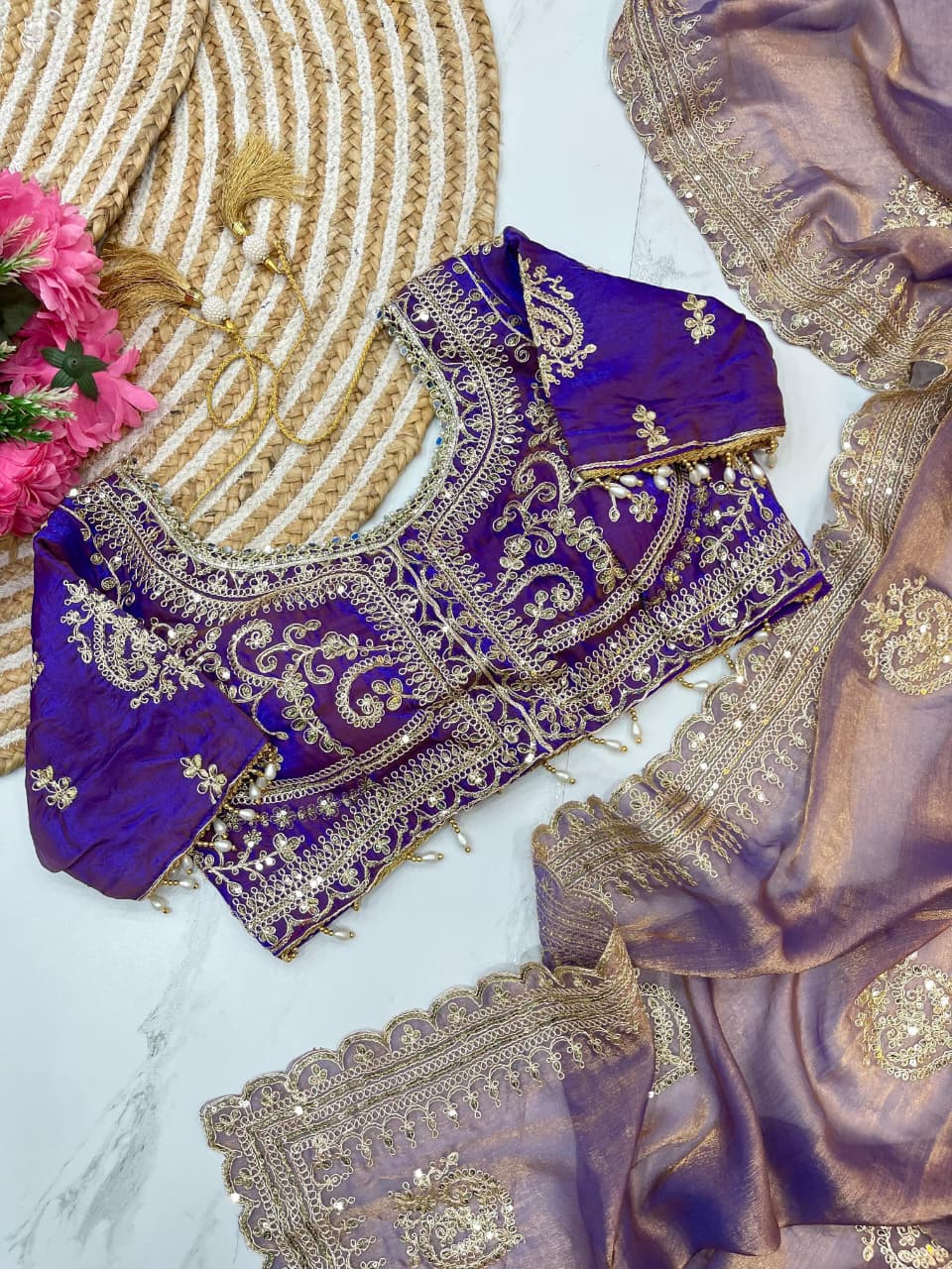 Embroidery Work Trending Saree