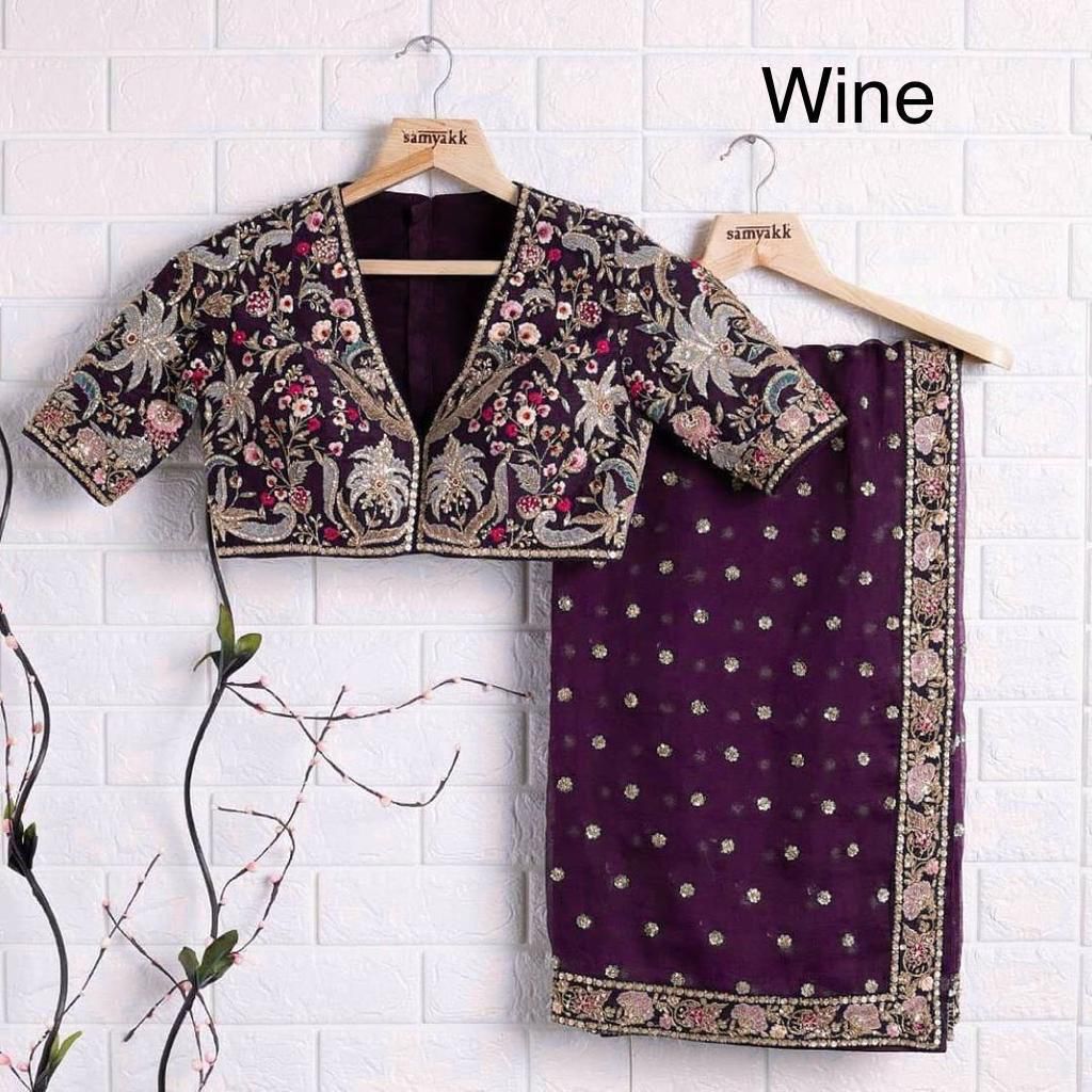 HEAVY GEORGETTE FABRIC ON BEAUTIFUL EMBROIDERY BUTTI WORK SAREE