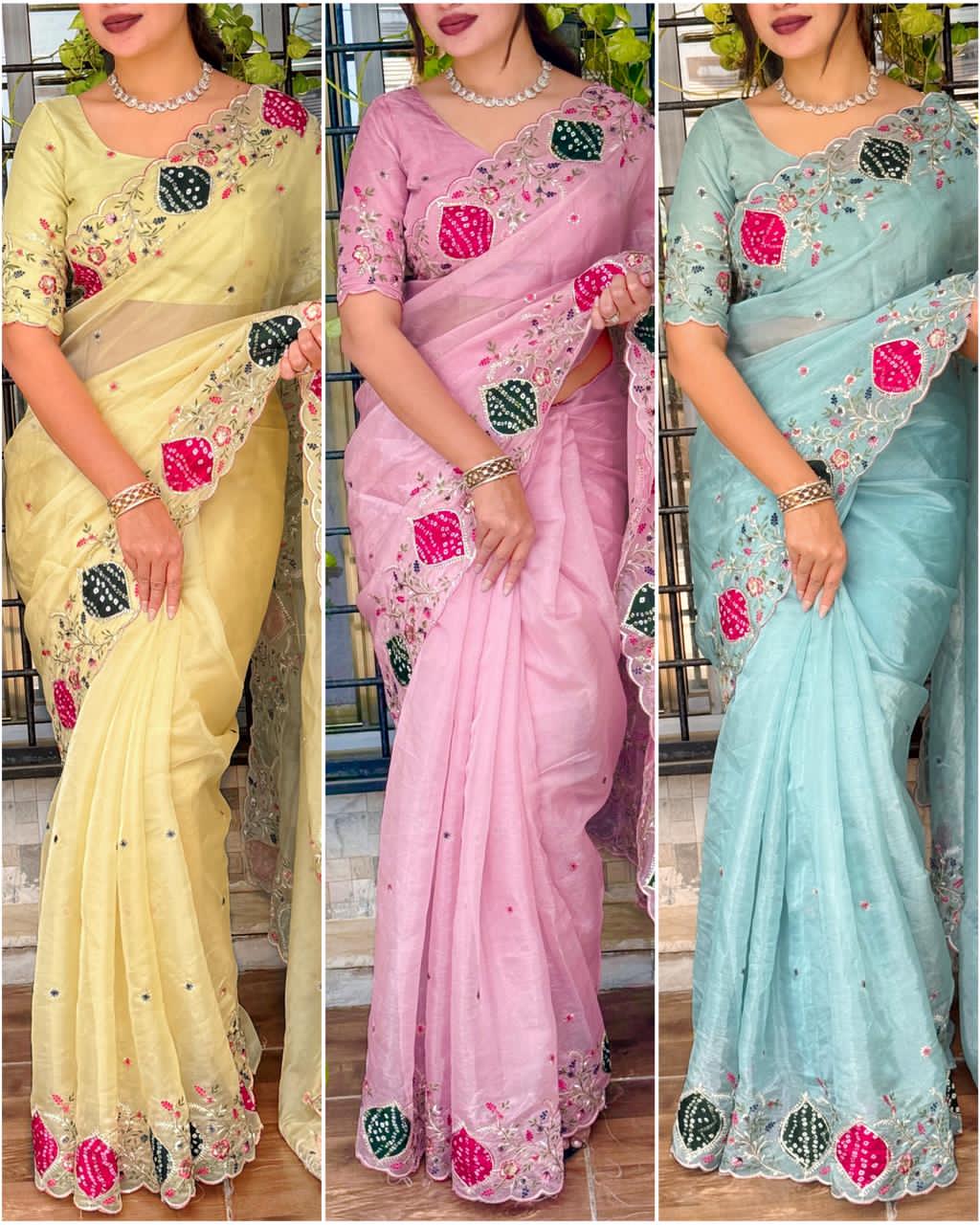 SUPERHIT CRYSTAL TISSUE SAREE