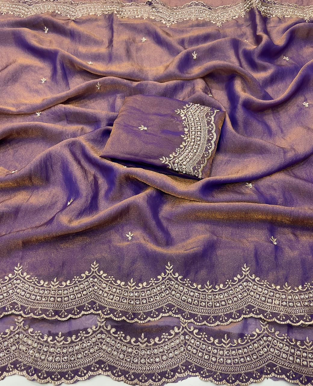 Multi Emrodairy Work Saree