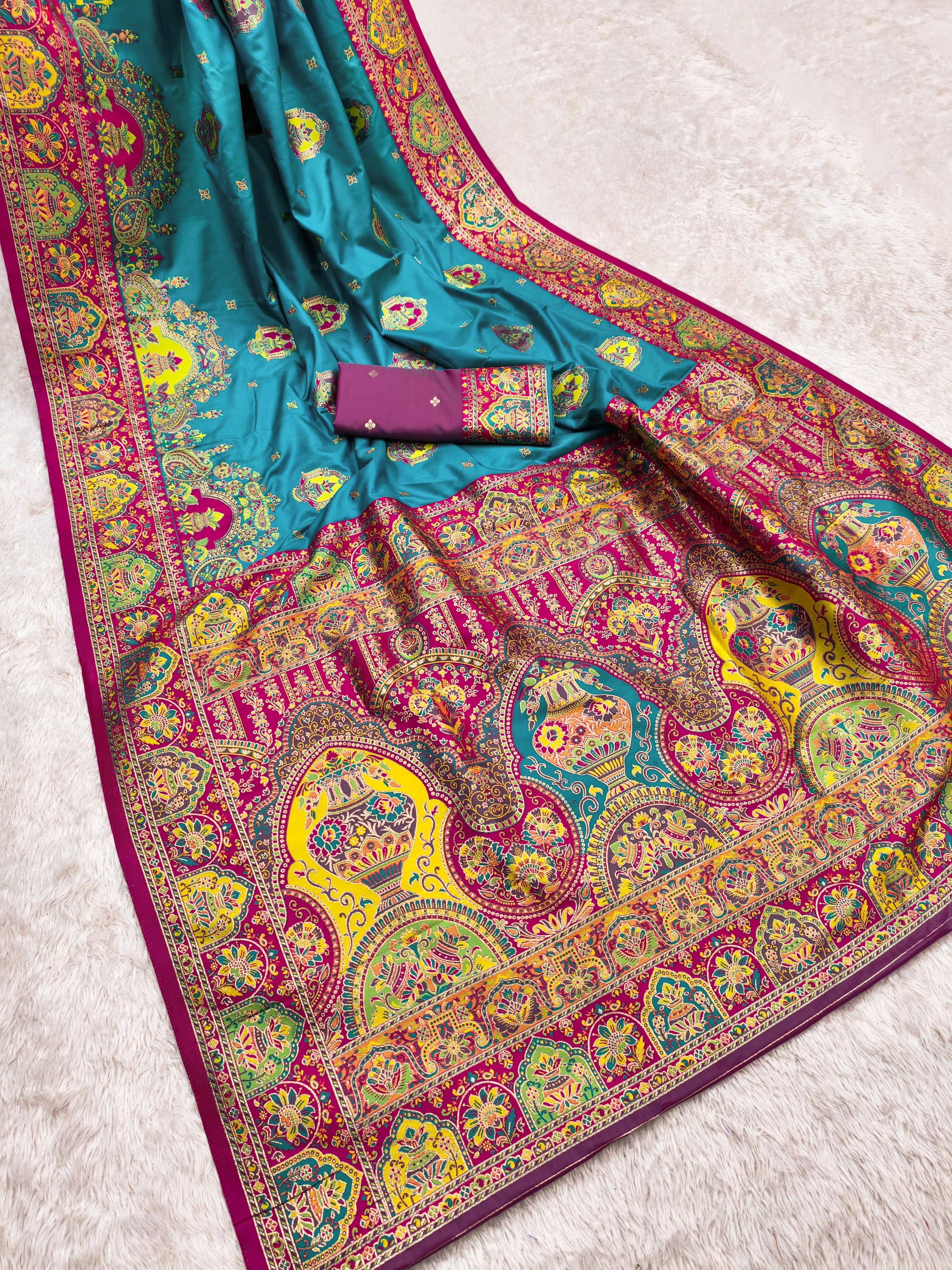 Stunning Pashmina Paithani Silk Saree