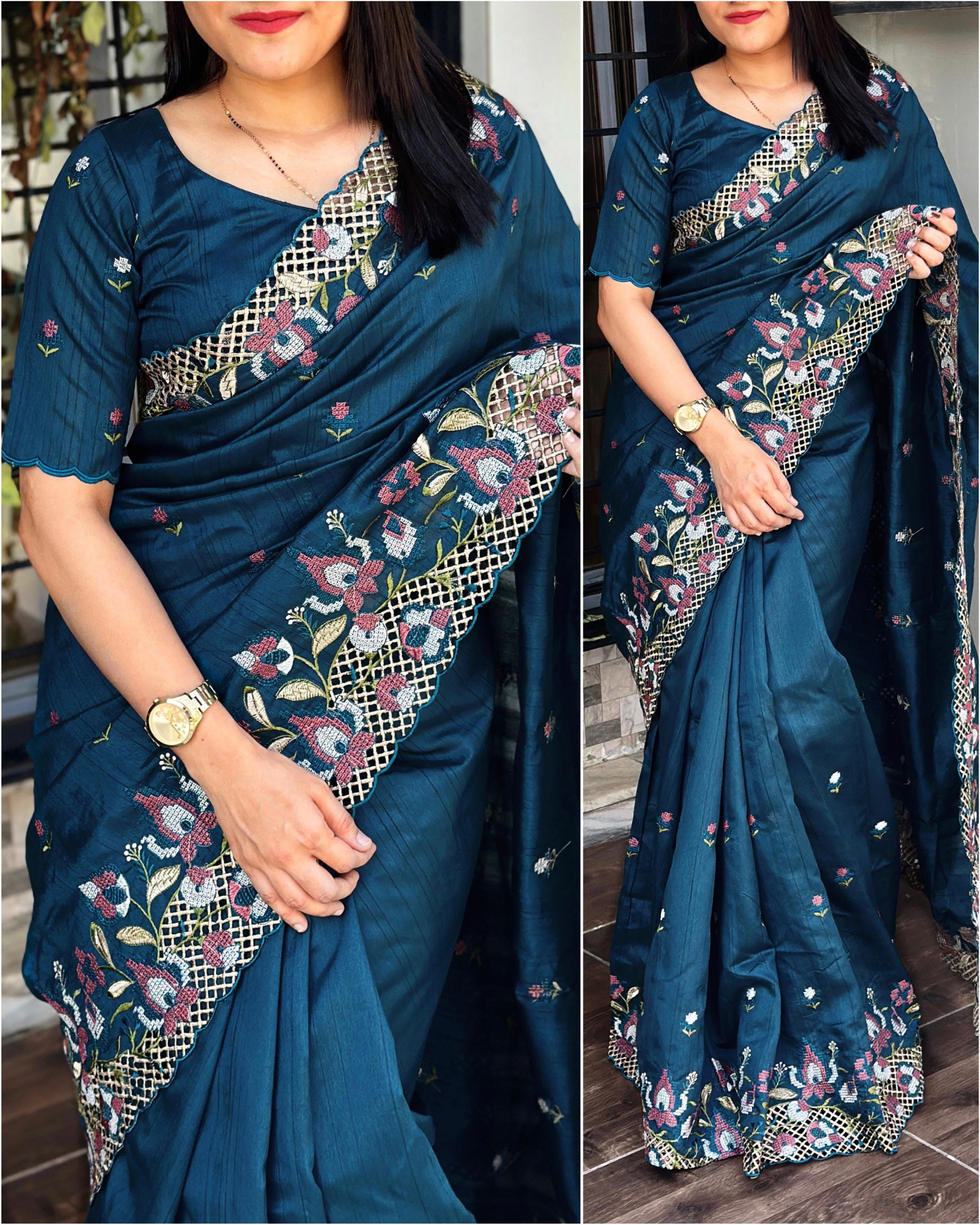 VISCOSE SLUB SILK SAREE