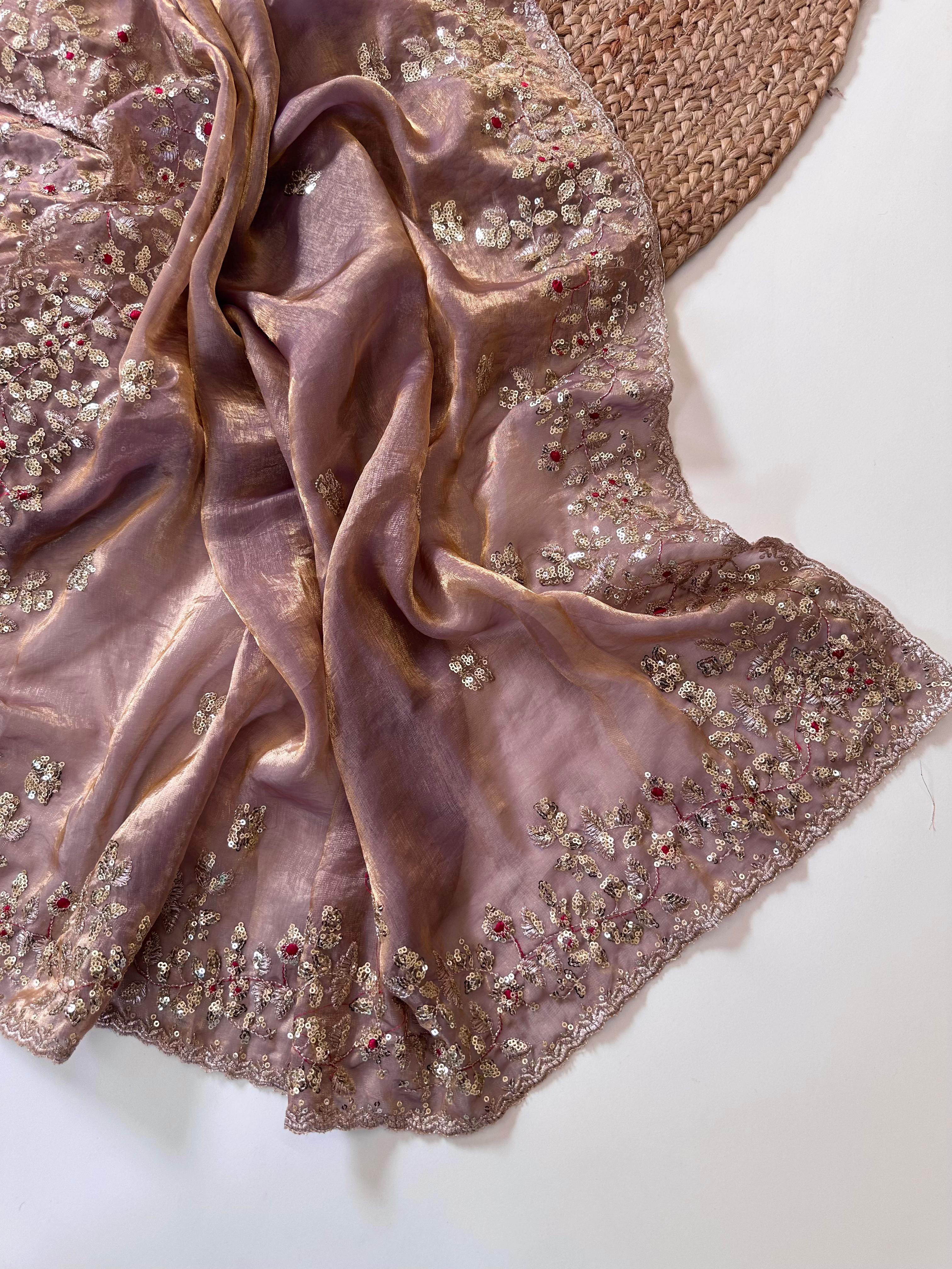 Pure soft Fandy Satin Silk Saree