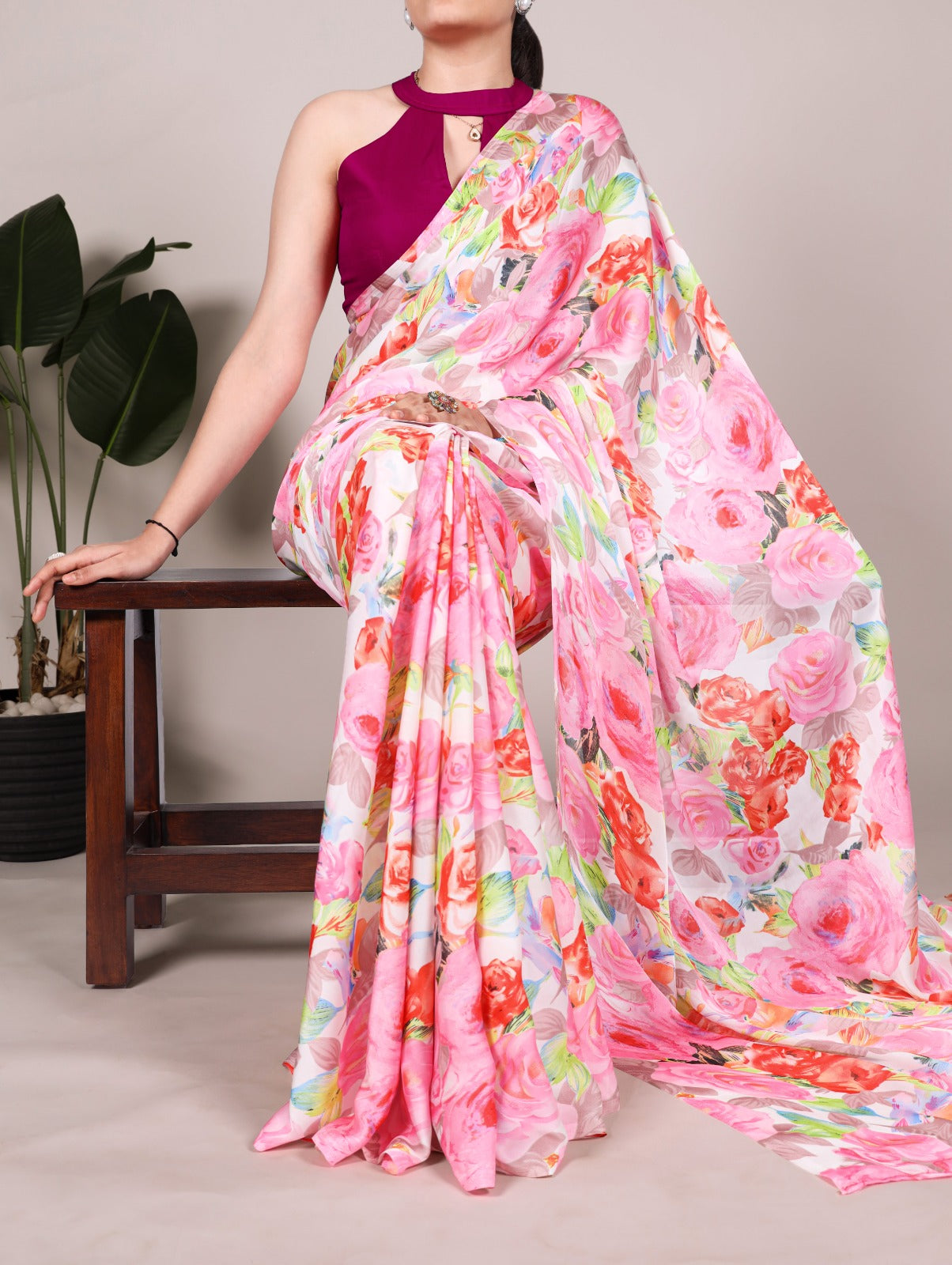 Soft Touch Of Silk Floral Print Saree
