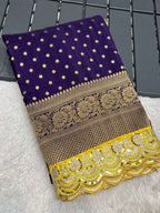Pure Crepe Khadi Silk Pattu Saree