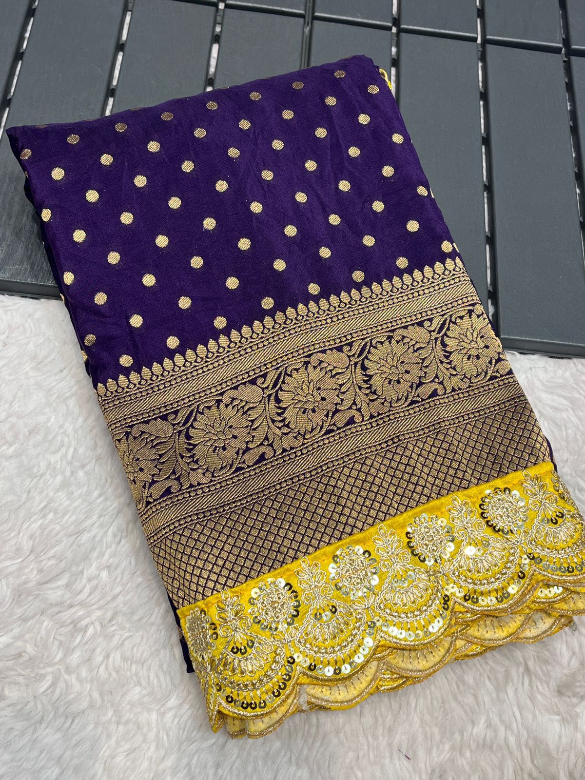 Pure Crepe Khadi Silk Pattu Saree