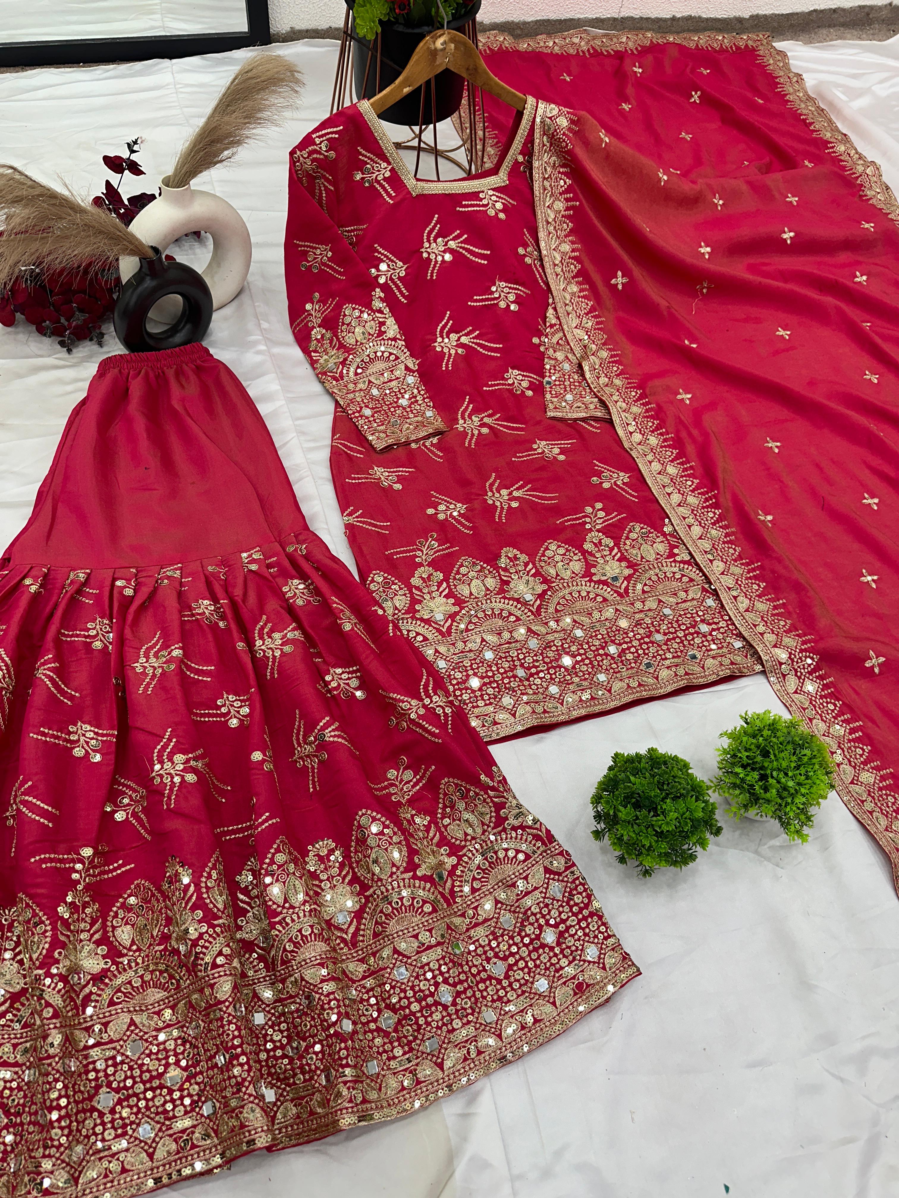 Pure Heavy Simmer Silk Top Sharara