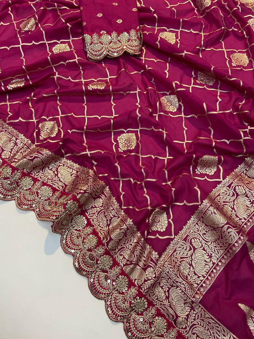 Pure Crepe Khadi Silk Pattu Saree