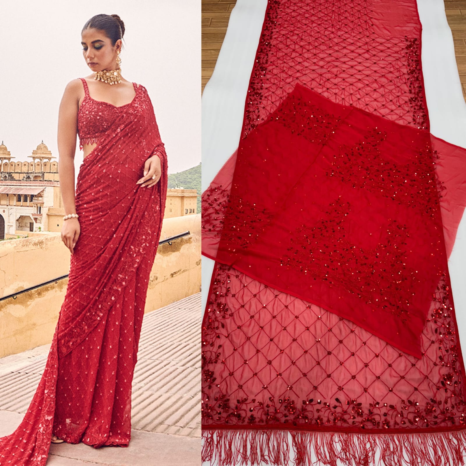 Bollywood BlockBuster Sequins Design Saree
