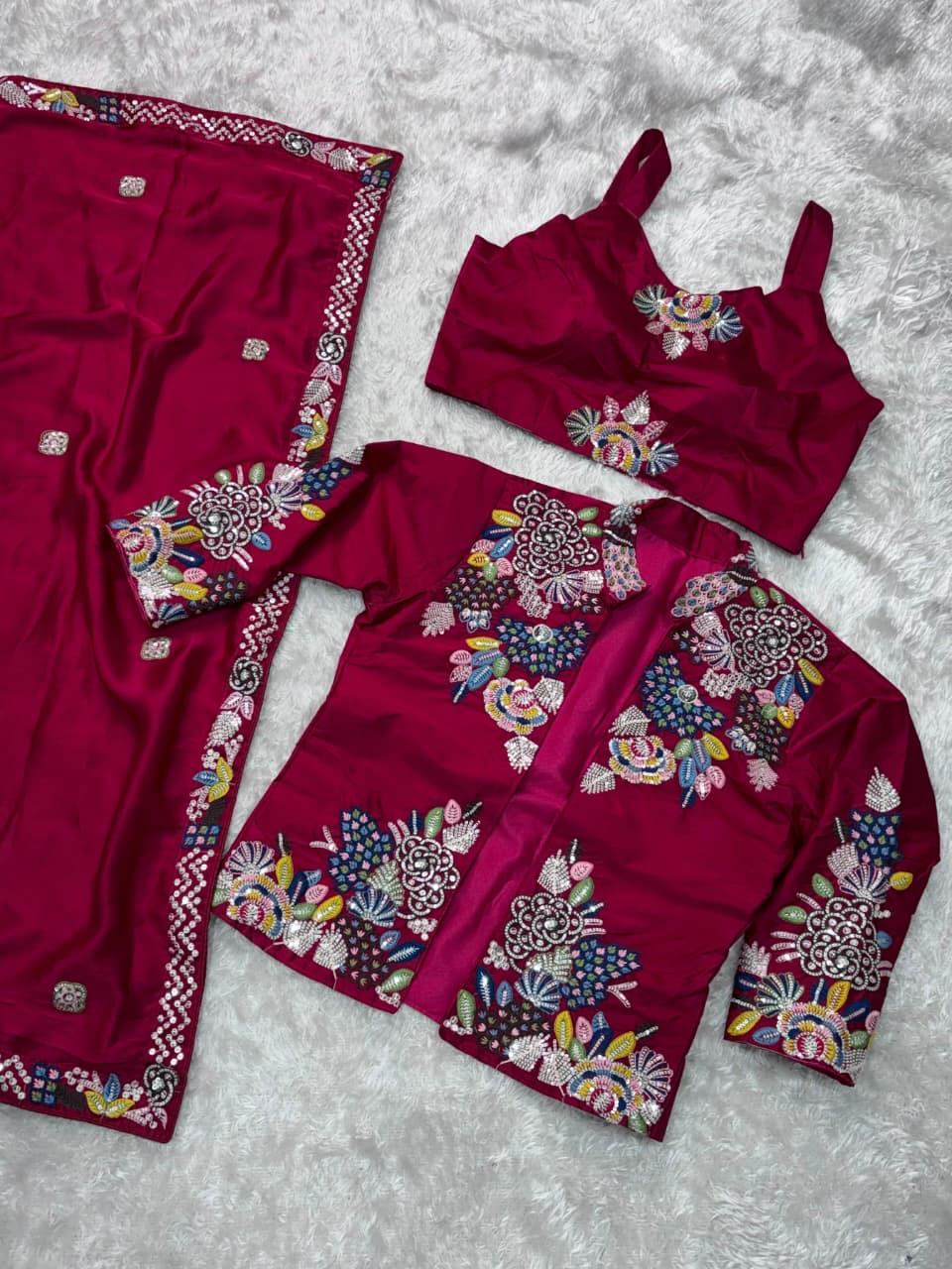 Jessica Wedding BSY Satin Saree