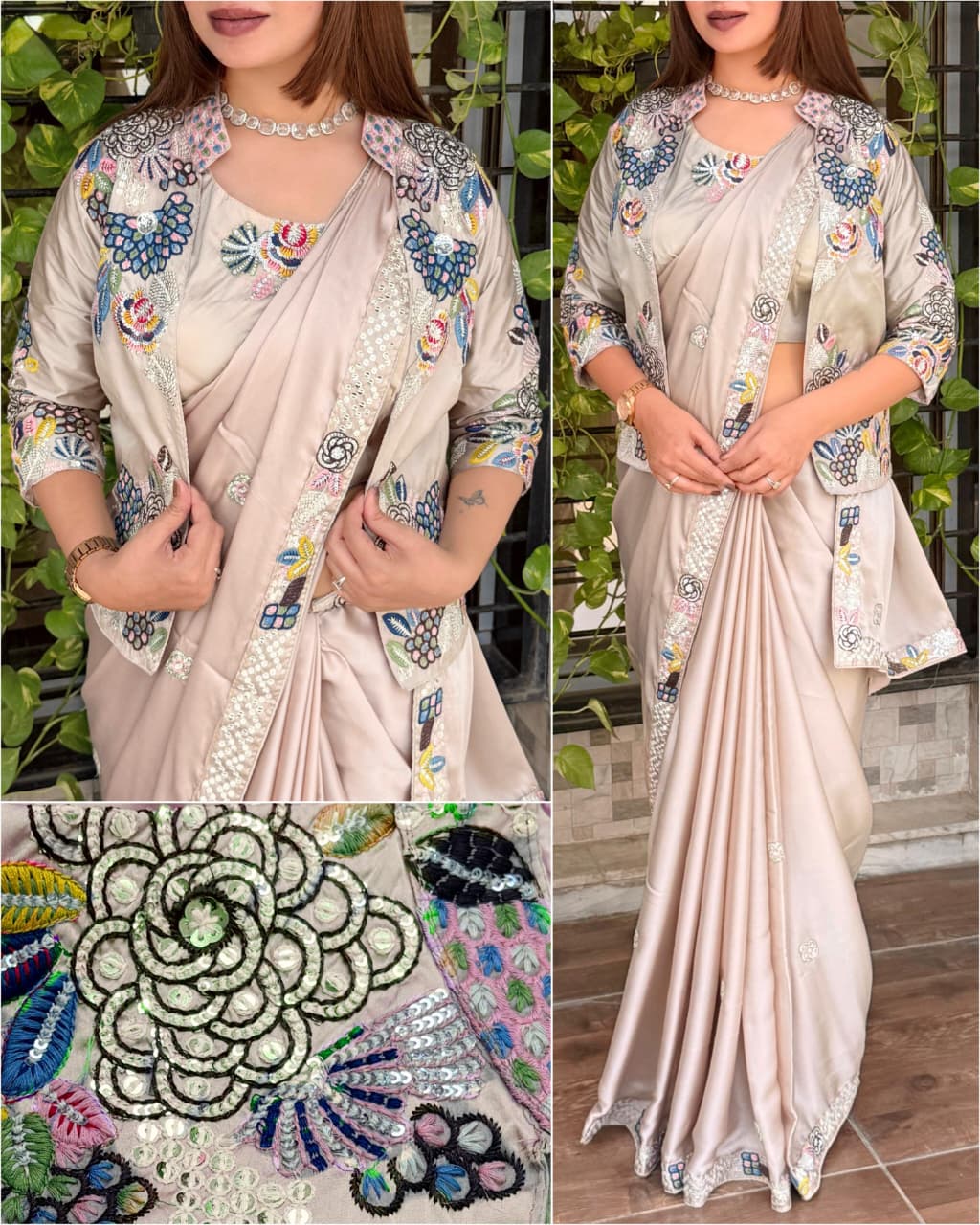 Jessica Wedding BSY Satin Saree