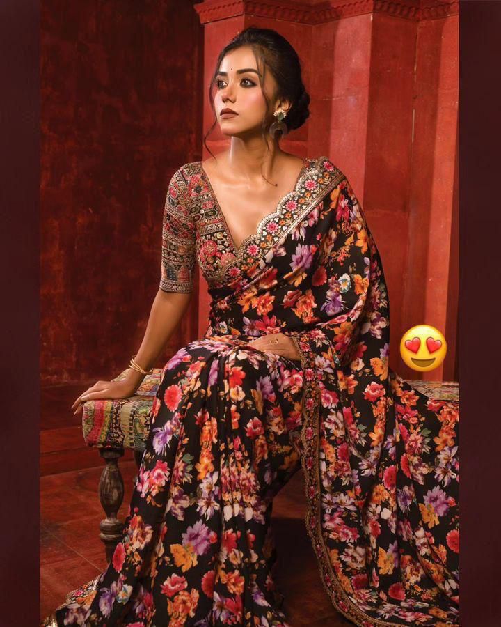 Beautiful digital print Goregette Saree