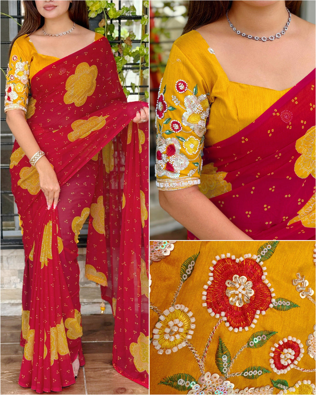 PREMIUM GORGETTE SAREE❤️