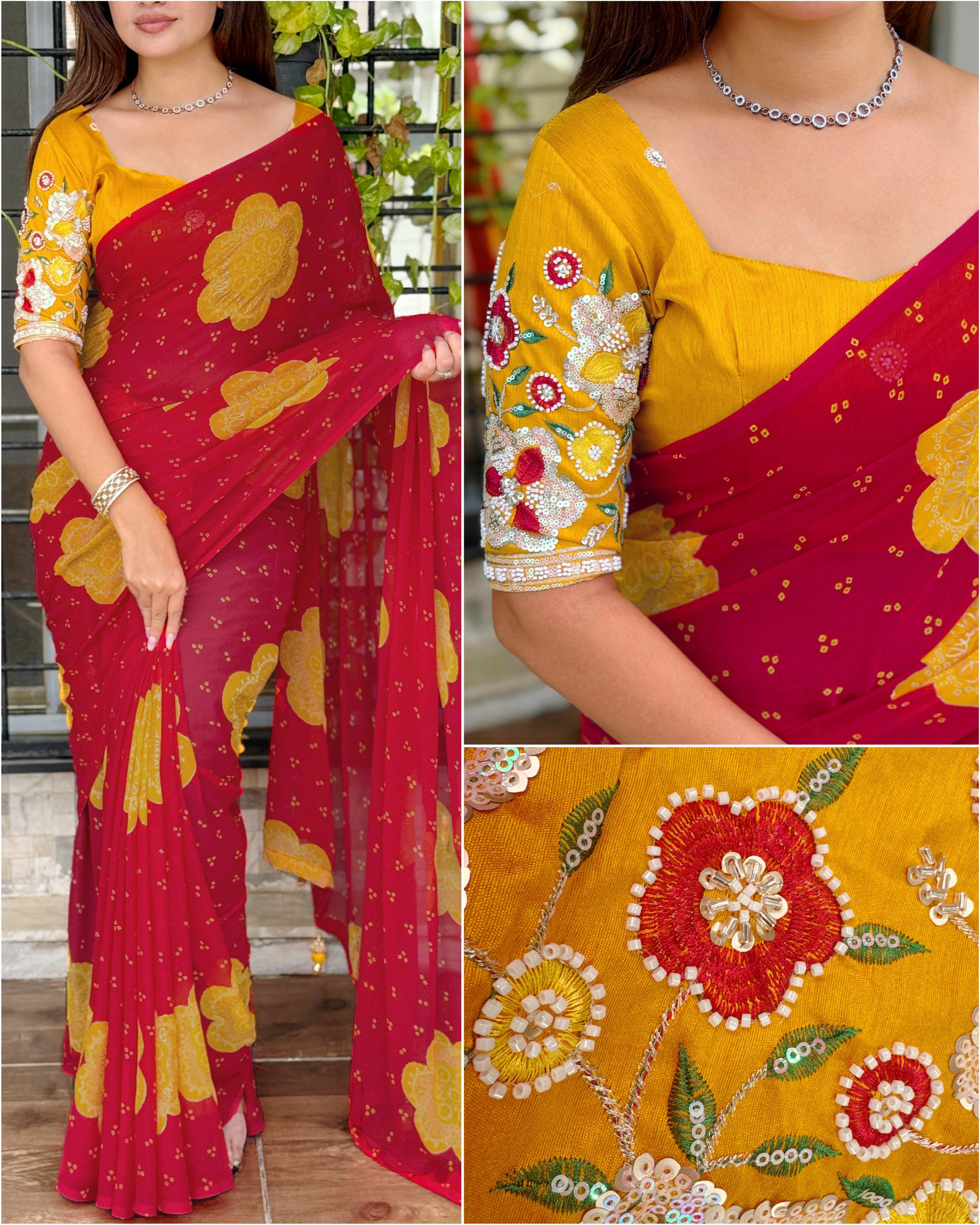PREMIUM GORGETTE SAREE❤️