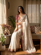 Soft Crunchy Beautiful Aplic work Saree
