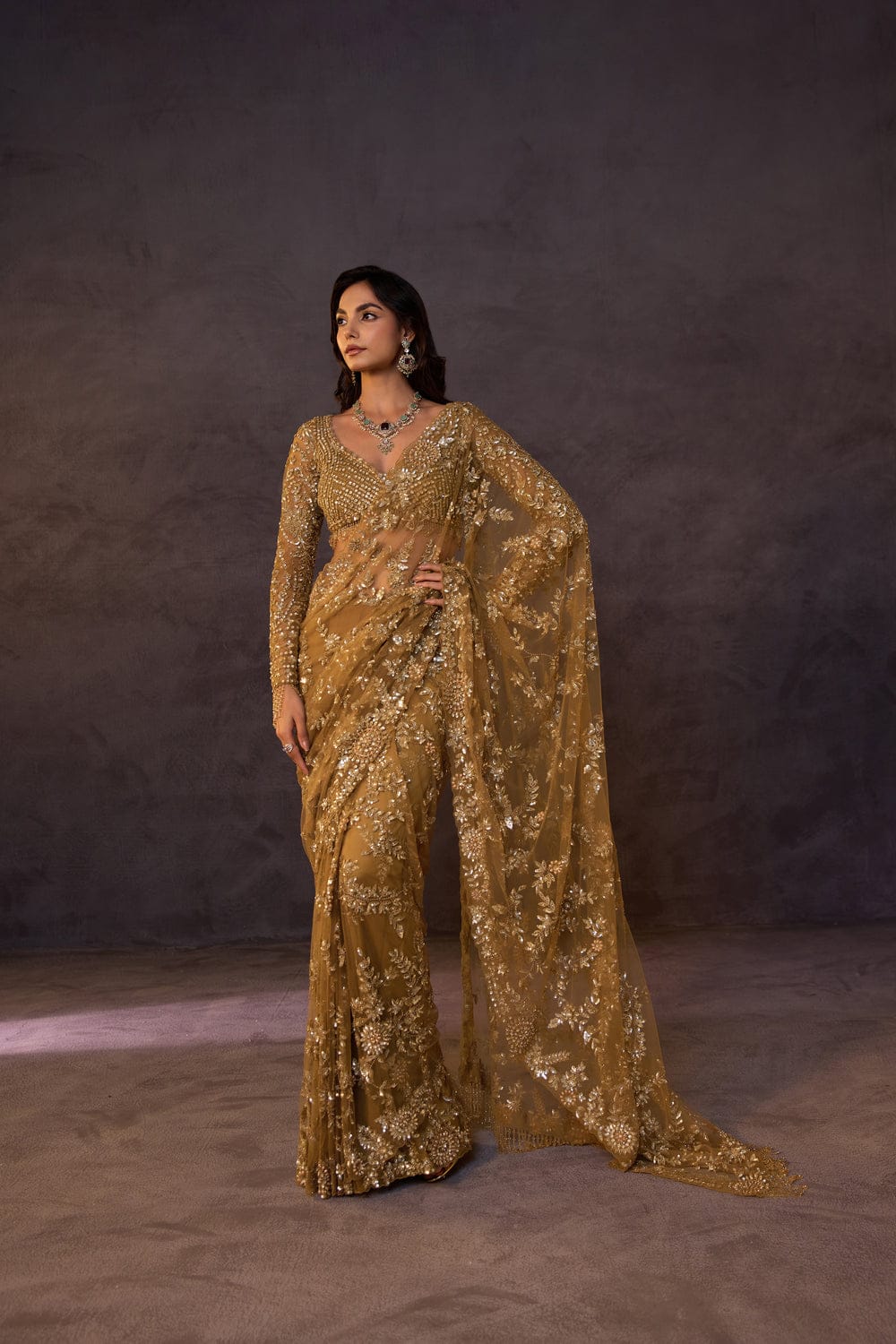 Bollywood BlockBuster Sequins Design Launching Saree