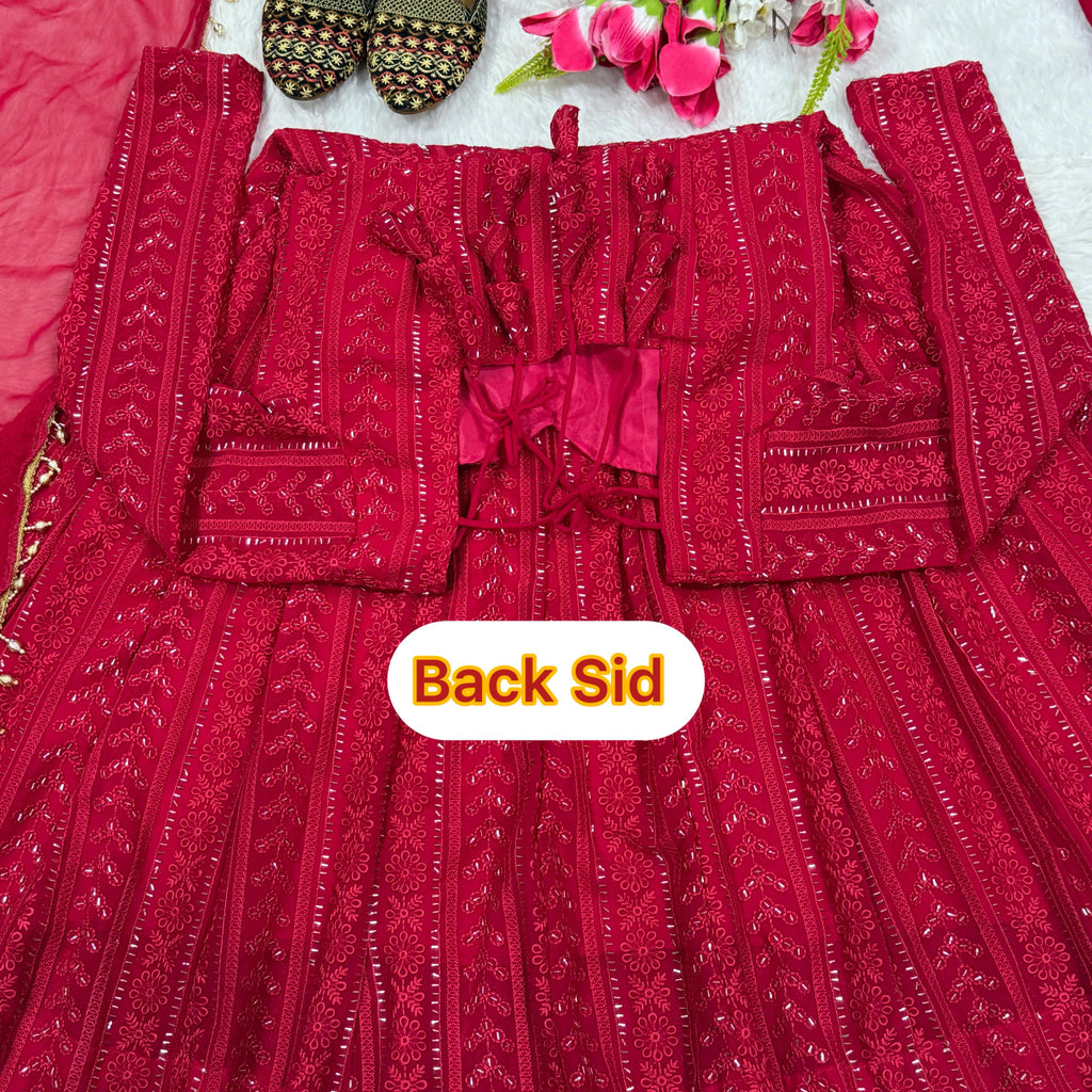 Anarkali Red Suit Plazzo Dupatta