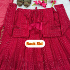 Anarkali Red Suit Plazzo Dupatta