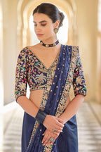 HEAVY GEORGETTE FABRIC ON BEAUTIFUL EMBROIDERY BUTTI WORK SAREE
