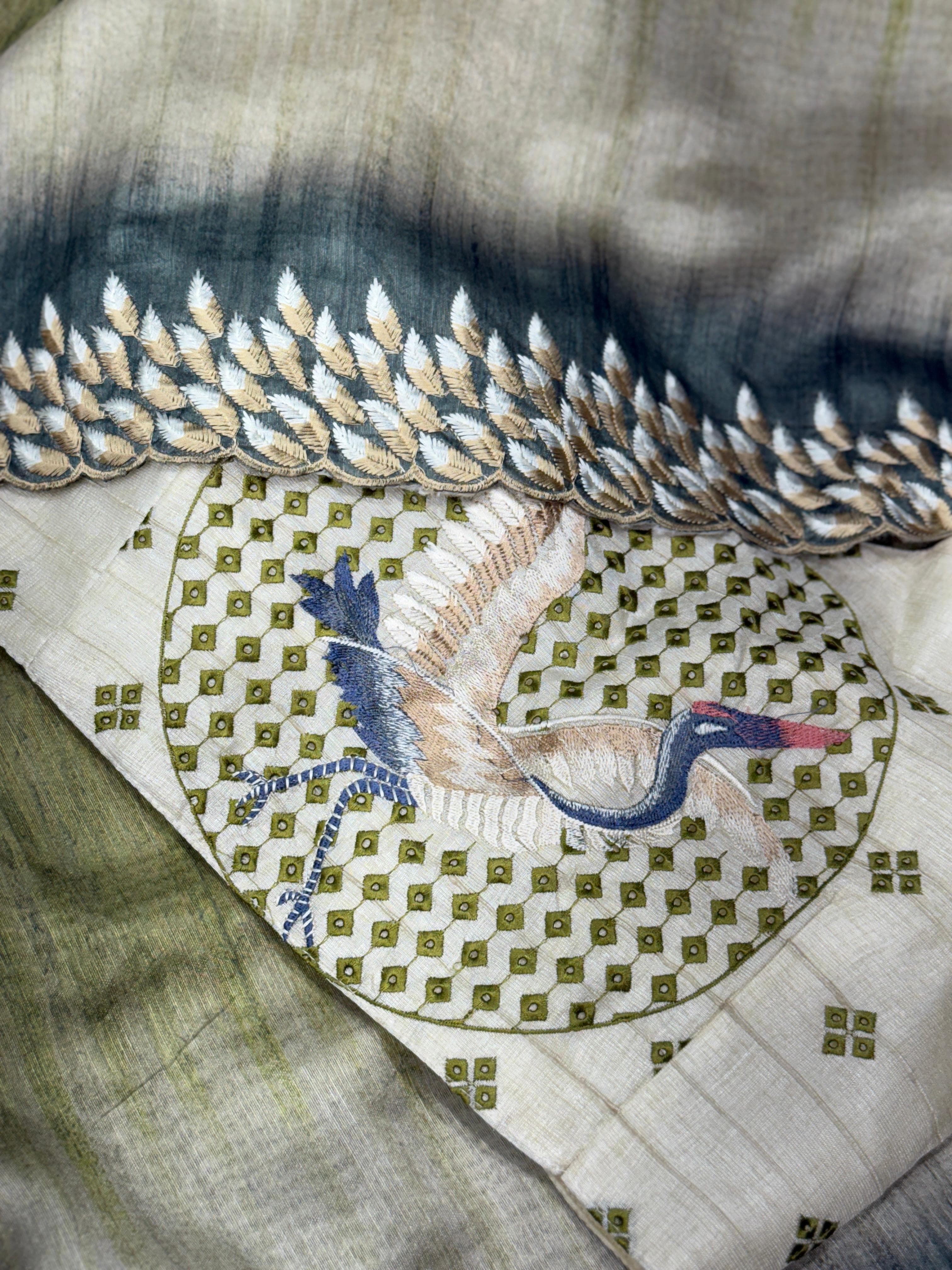 TISSUE SAREE MULTI COLOR