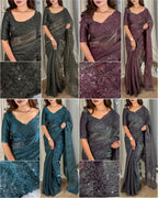 GLASS SATIN SEQUENCE SAREE