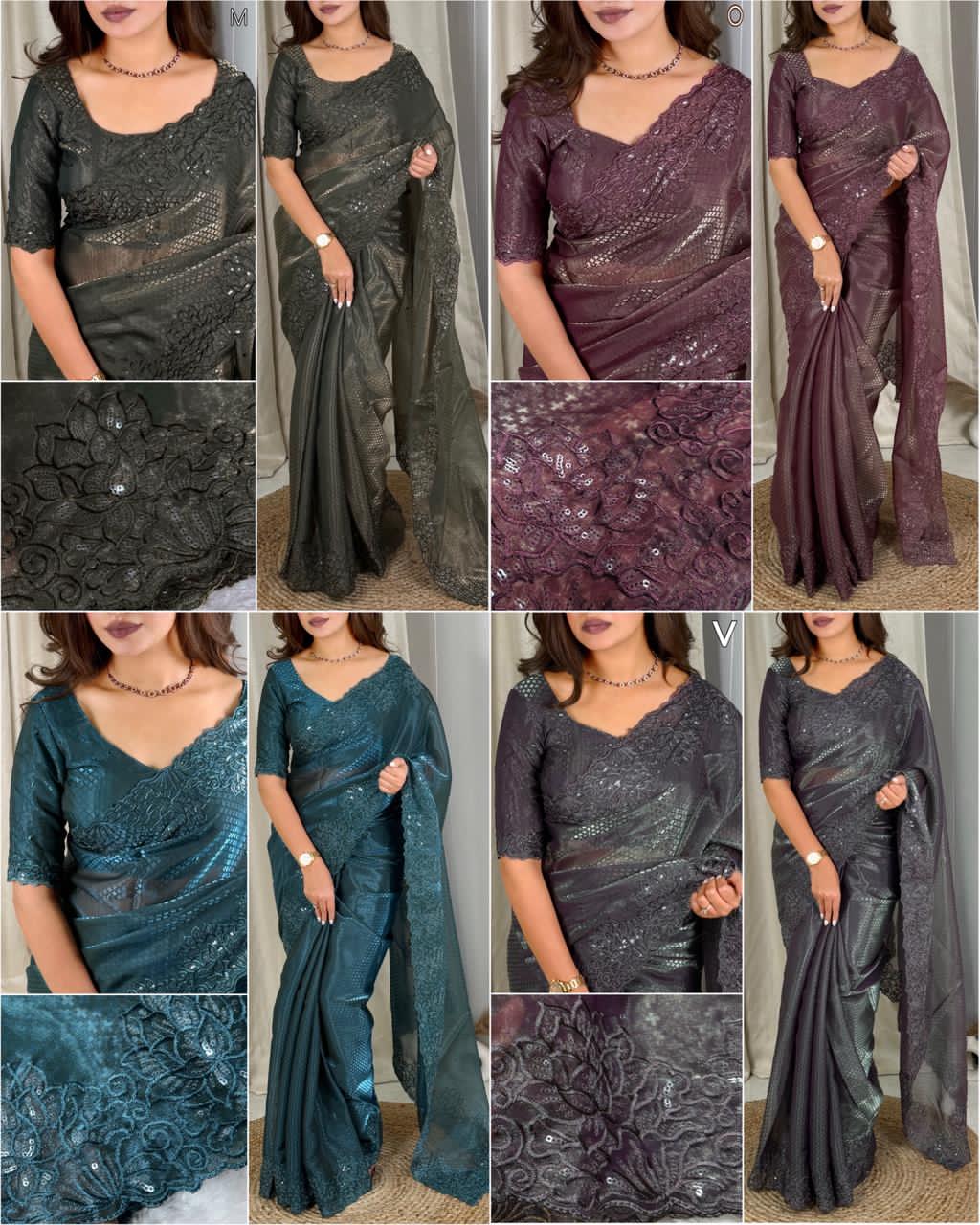 GLASS SATIN SEQUENCE SAREE