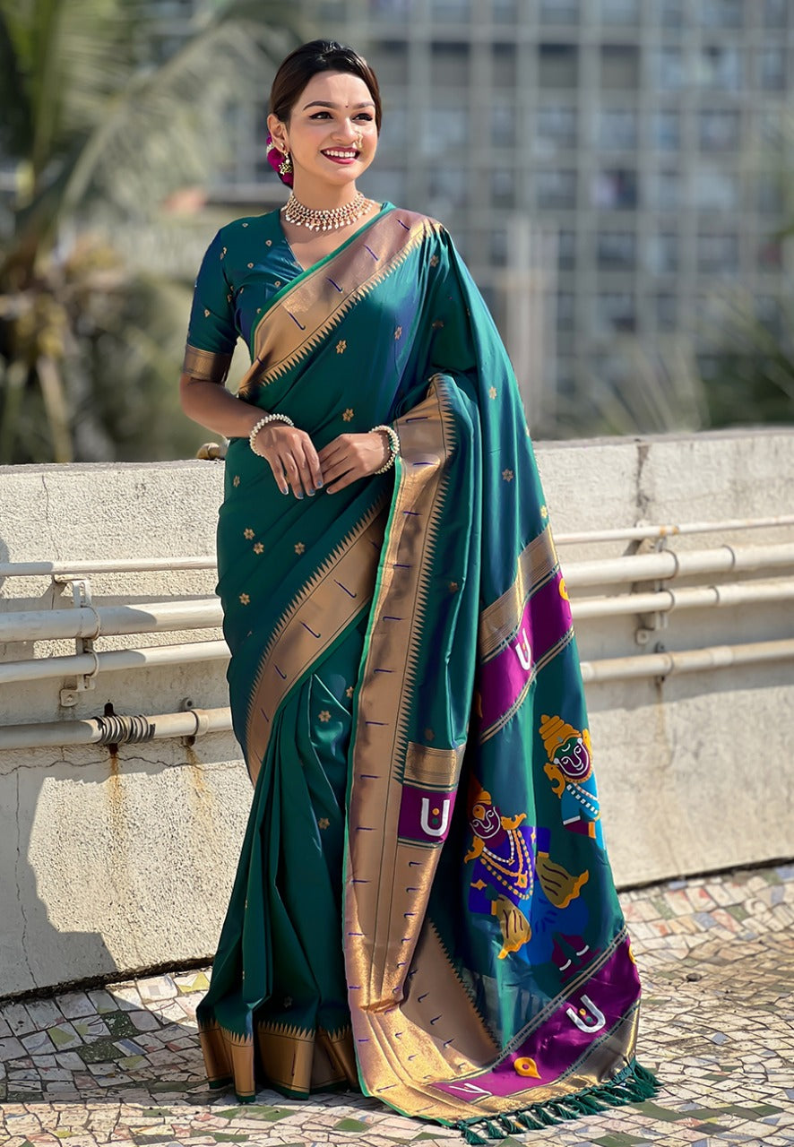 FLORAL MOTIFS PAITHANI SAREE