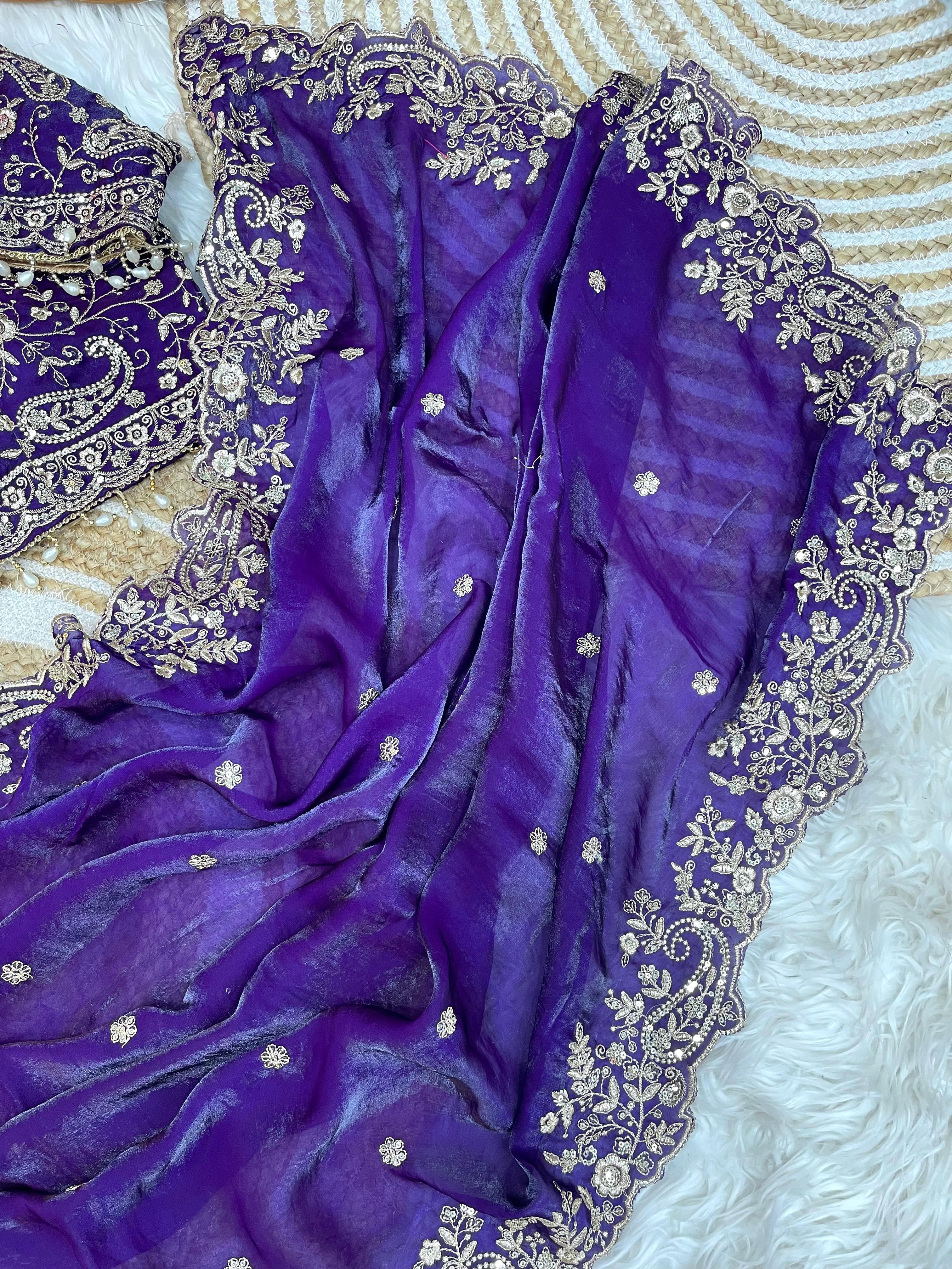 NEW WEDDING EMBROIDERY SEQUENCES WORK SAREE