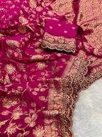 Wedding Attire pure khaddi georgette designer saree