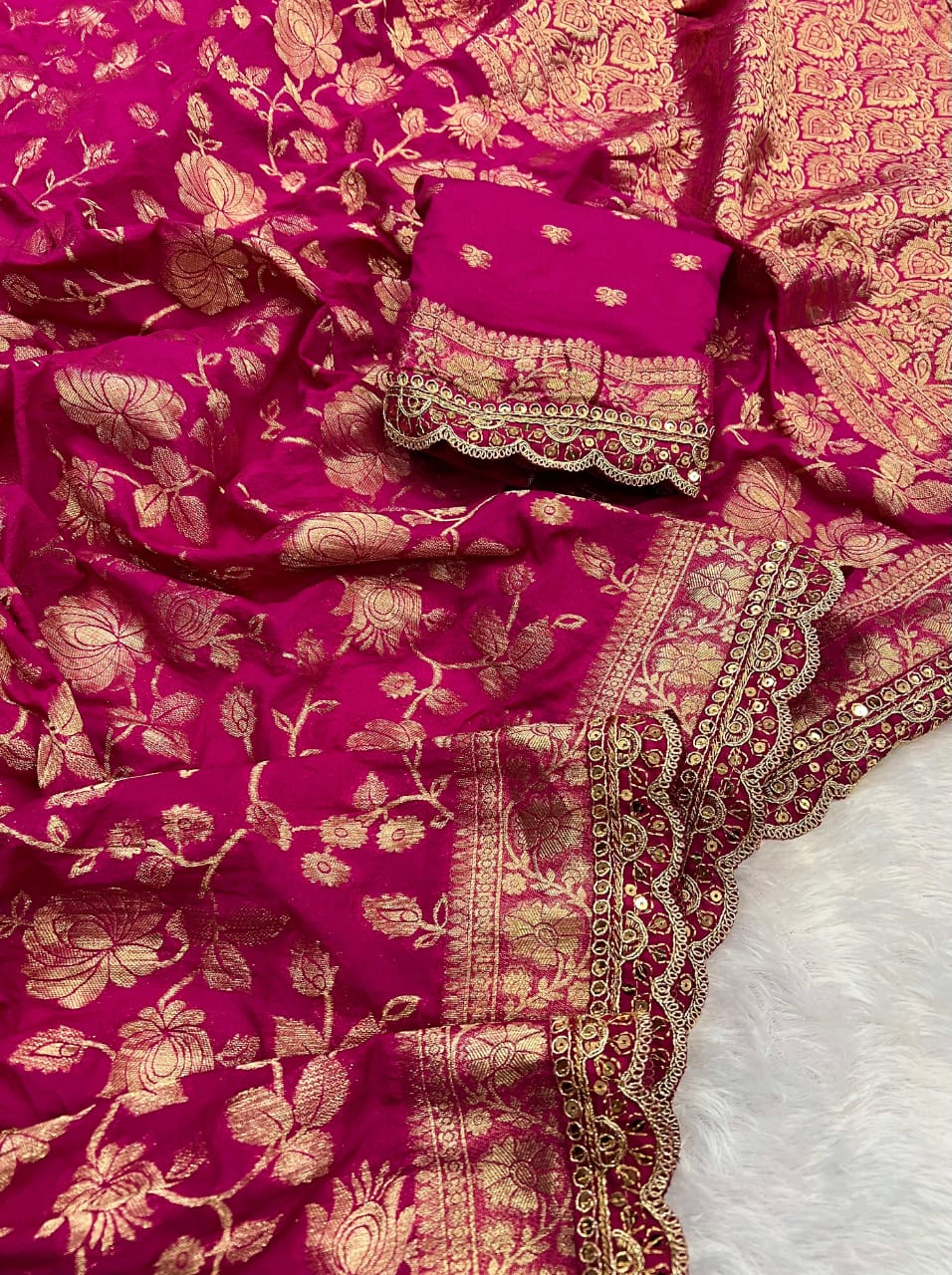 Wedding Attire pure khaddi georgette designer saree