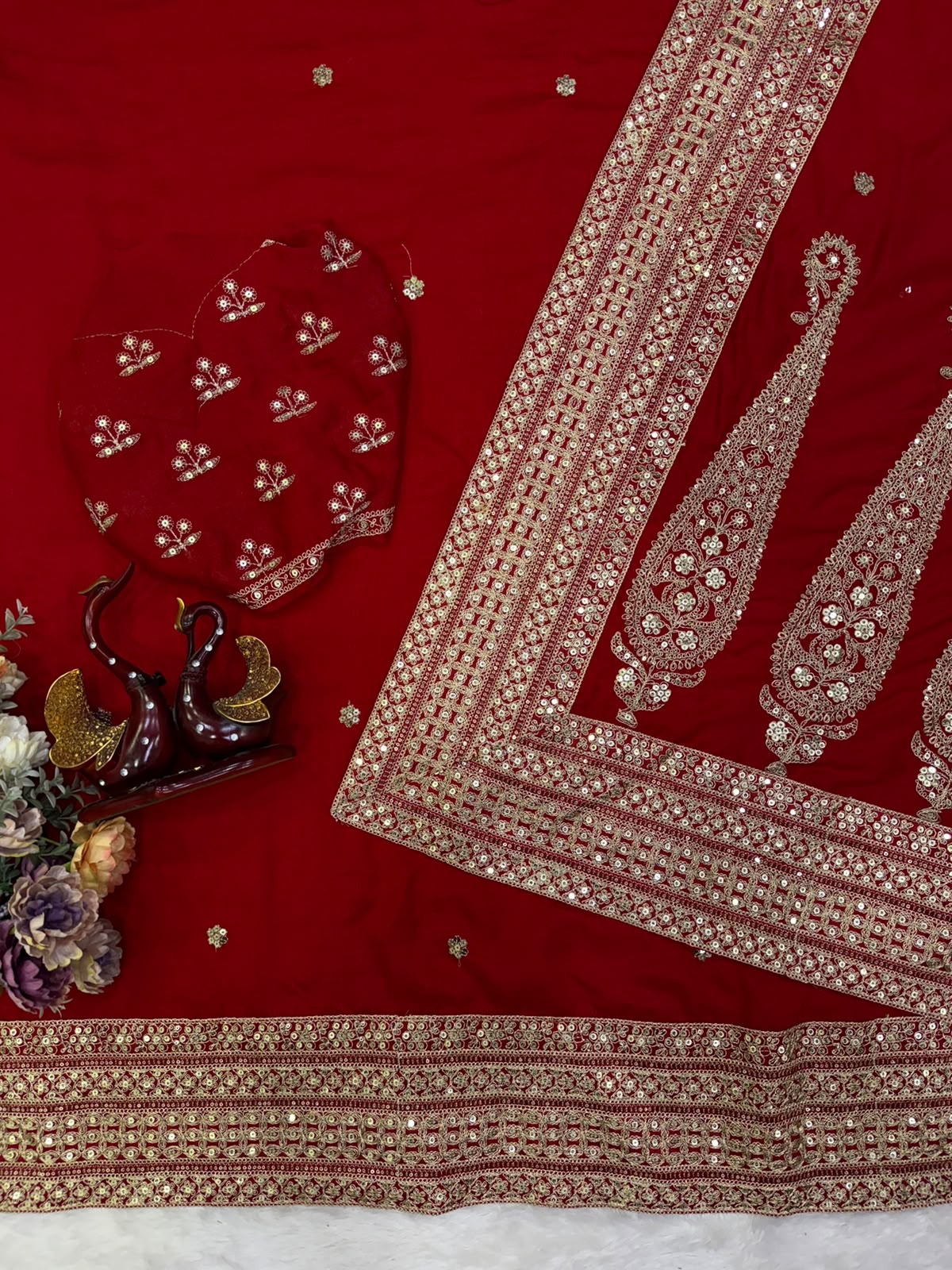 PREMIUM DESIGNER DURGA POOJA  WEDDING SAREE