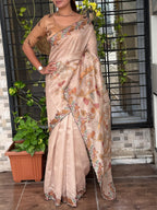 Kalamkari theme Digital print in saree