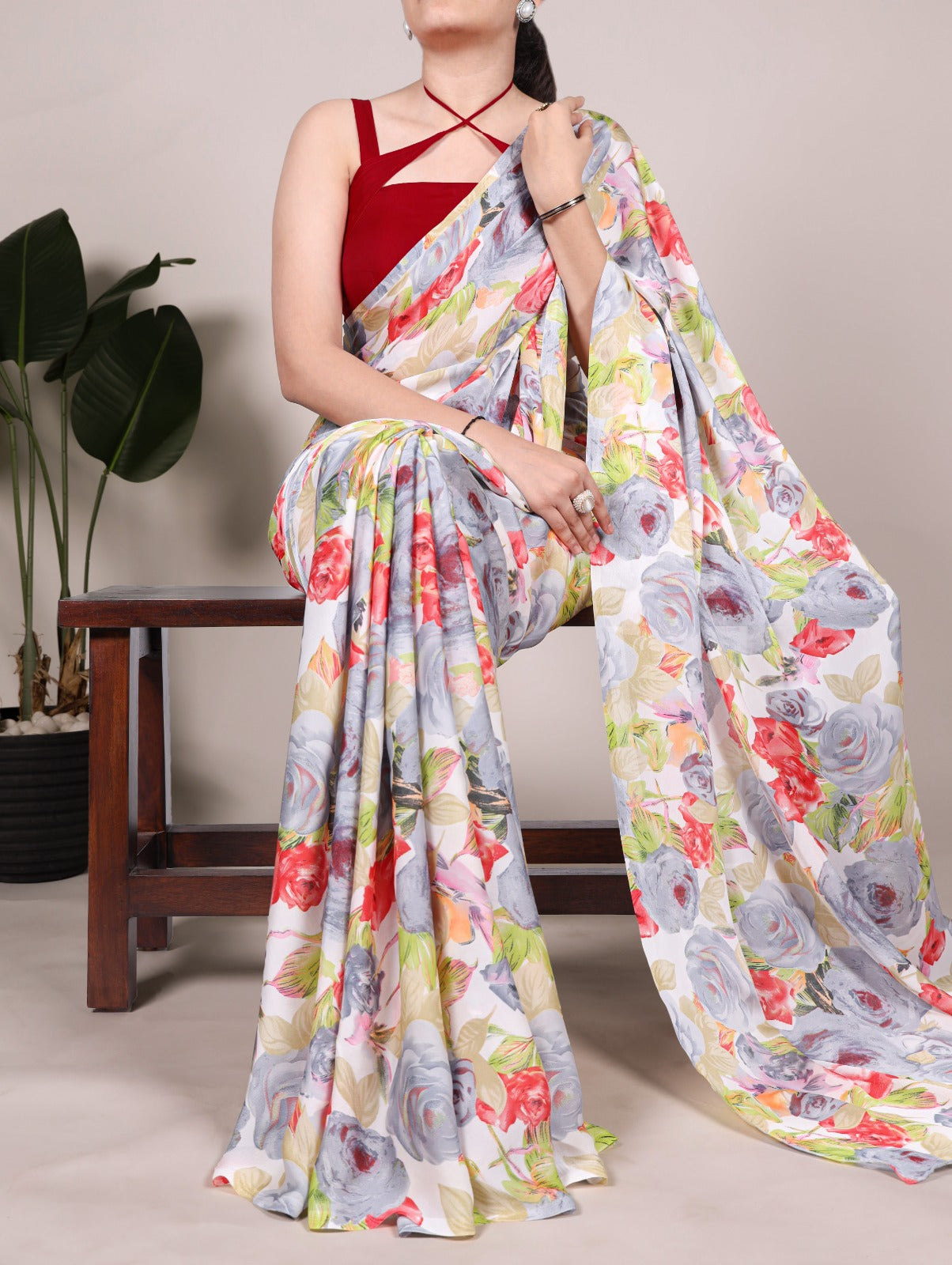 Soft Touch Of Silk Floral Print Saree
