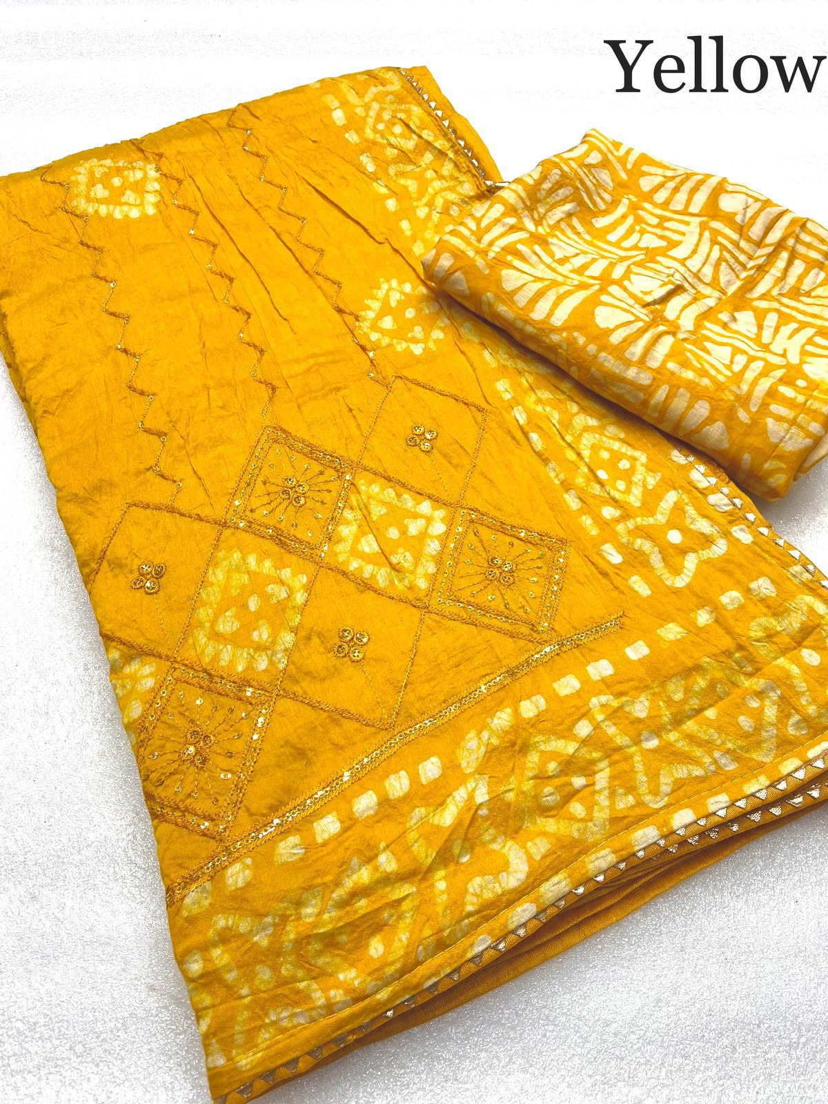 batik print seqance star saree