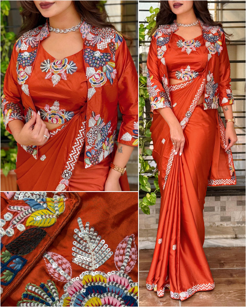 Jessica Wedding BSY Satin Saree