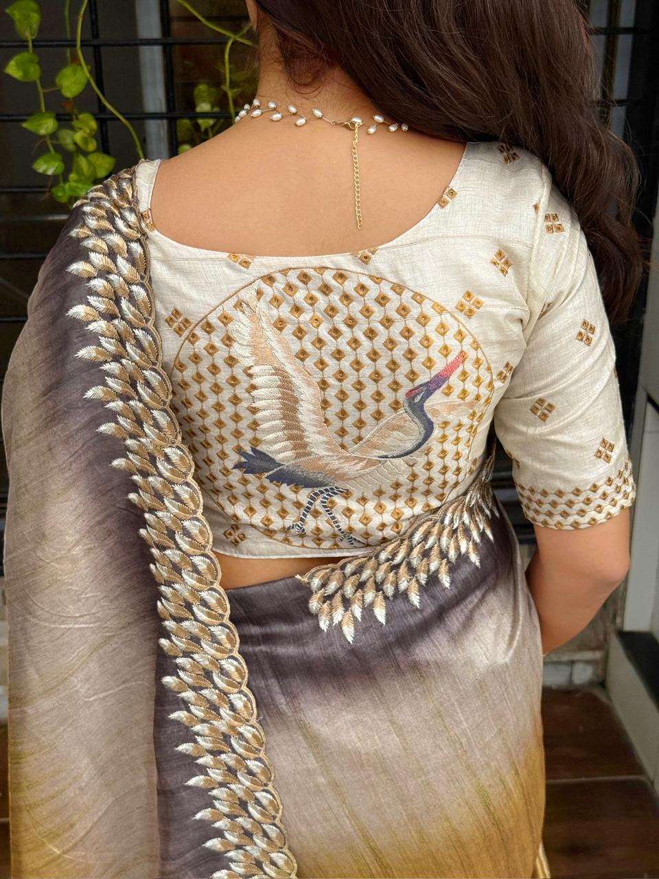 TISSUE SAREE MULTI COLOR