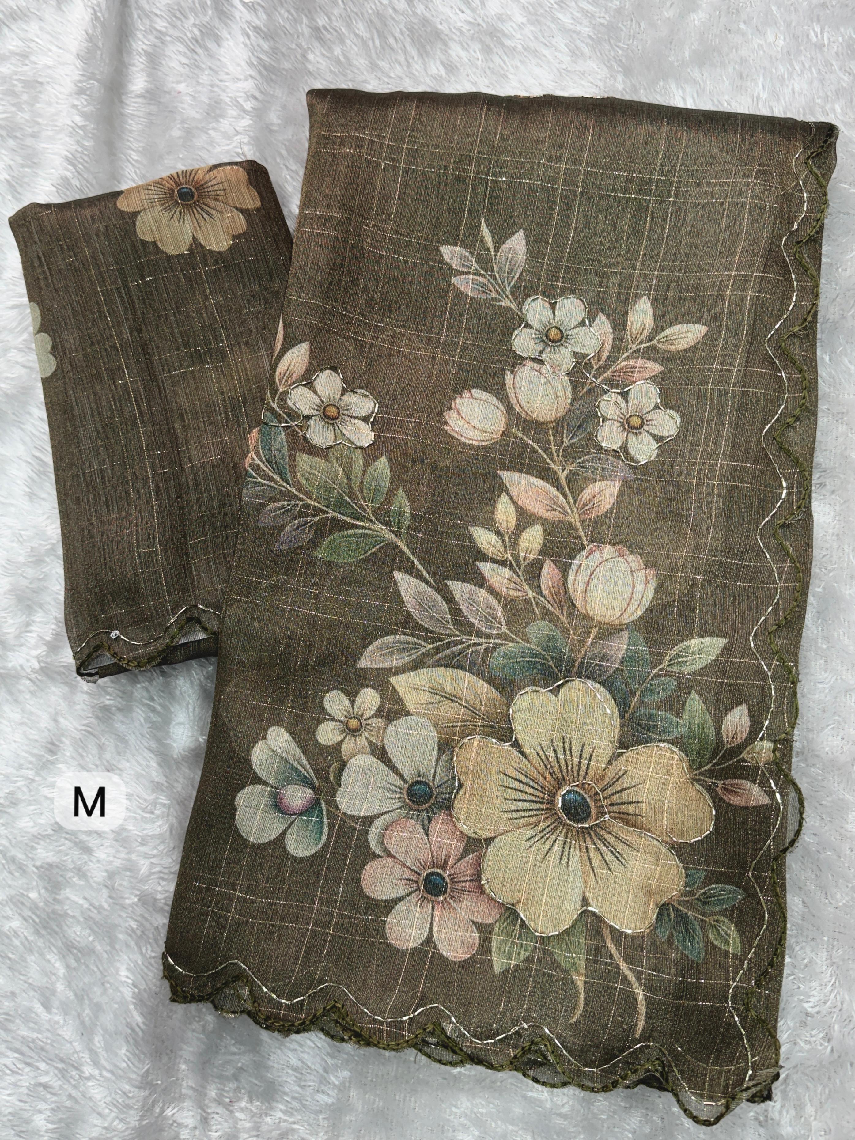 TISSUE COTTON DIGITAL PRINT SAREE