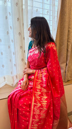 Soft Banarasi Silk Saree Couple Parrot Desgin