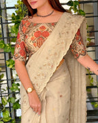 Nayanthara Linen Cotton Zari Weaving Saree
