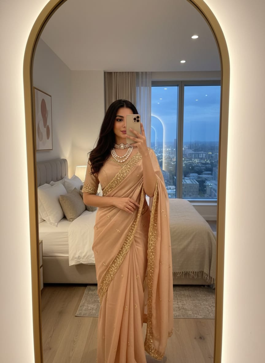 Very soft elegant nd rich look fendy sartin saree
