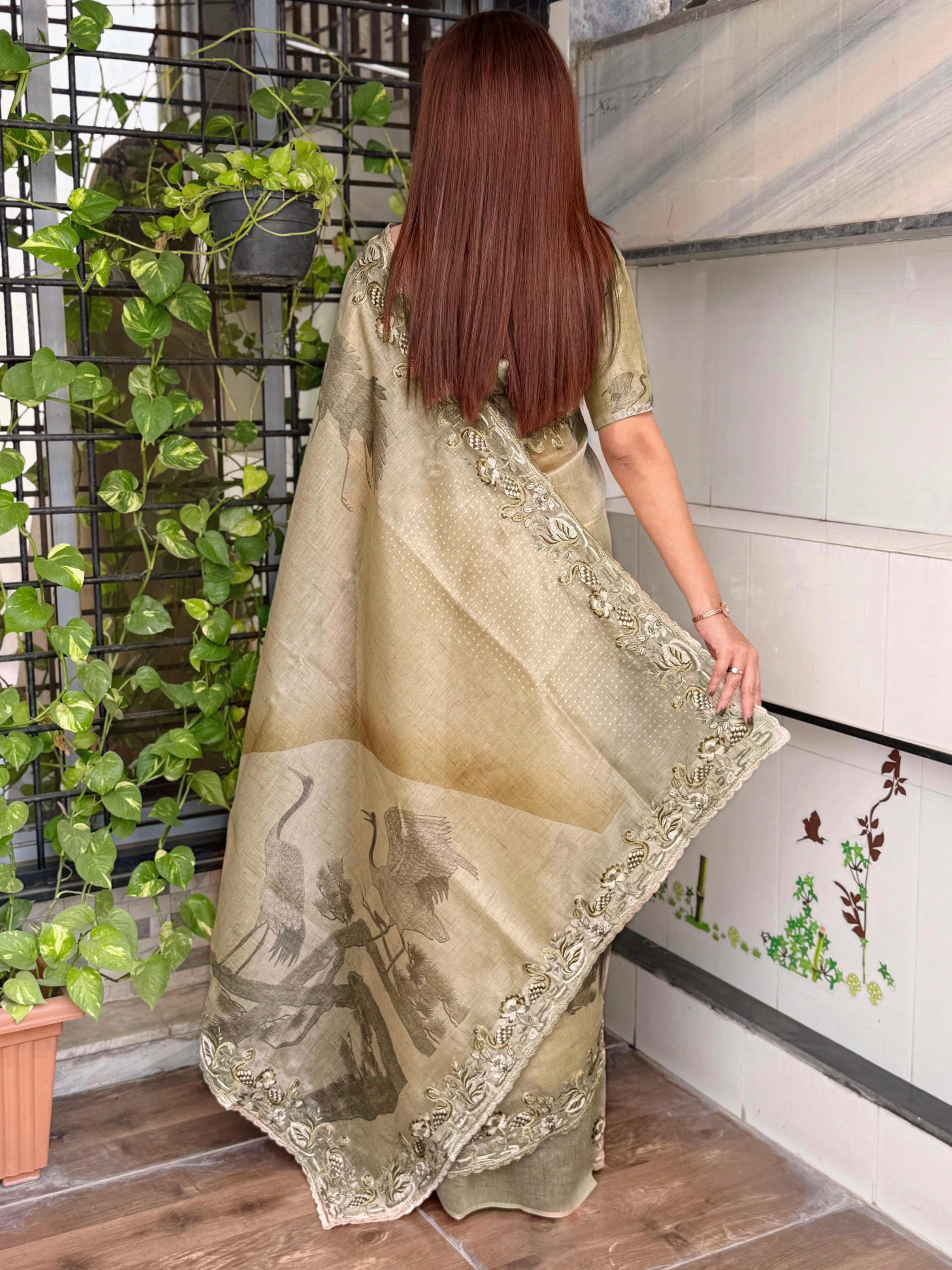 Glass Organza Saree