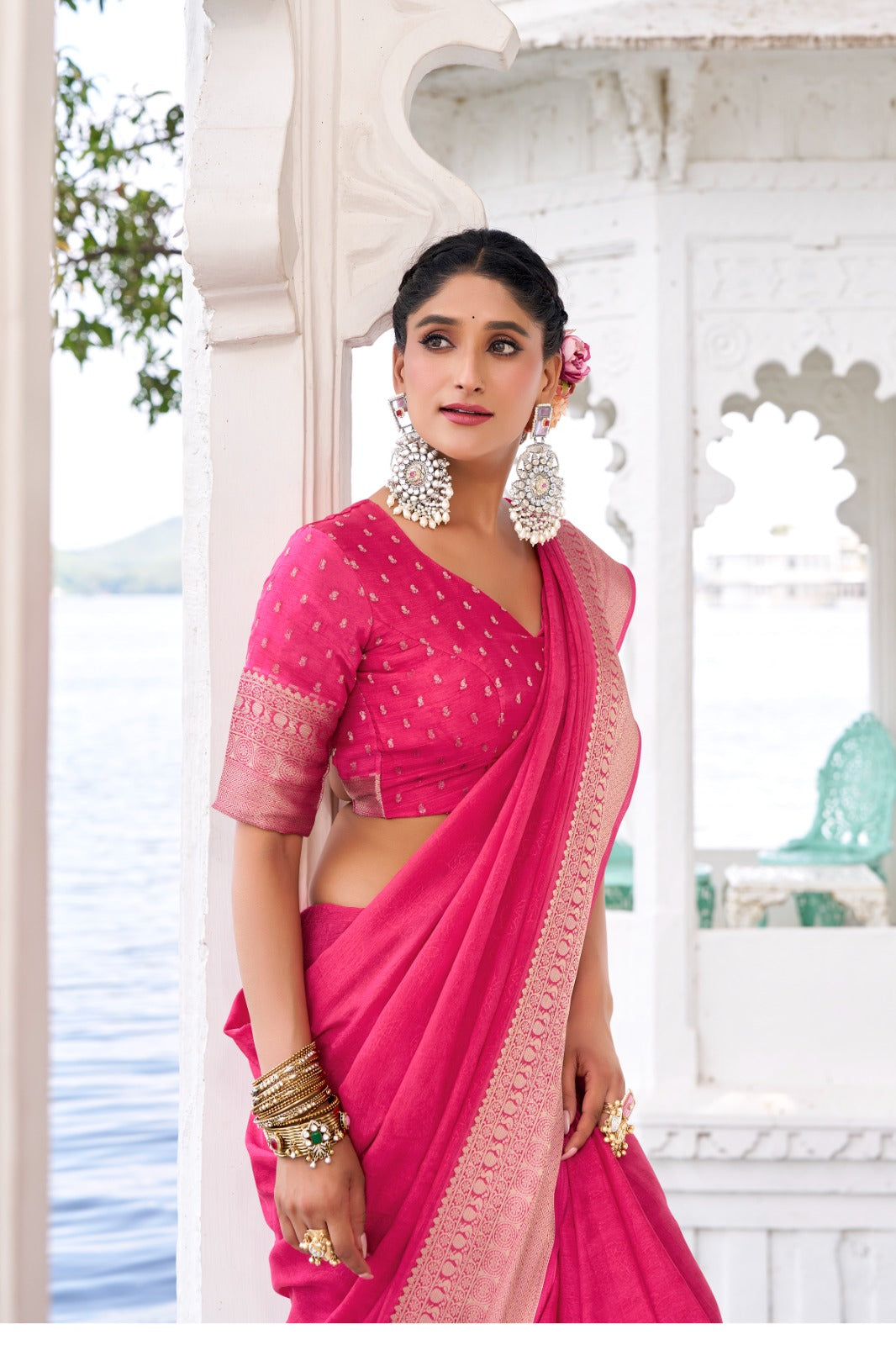 CHIFFON ZARI WEAVING SAREE