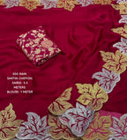 New Fancy Sartin Chiffon Emboridary Saree