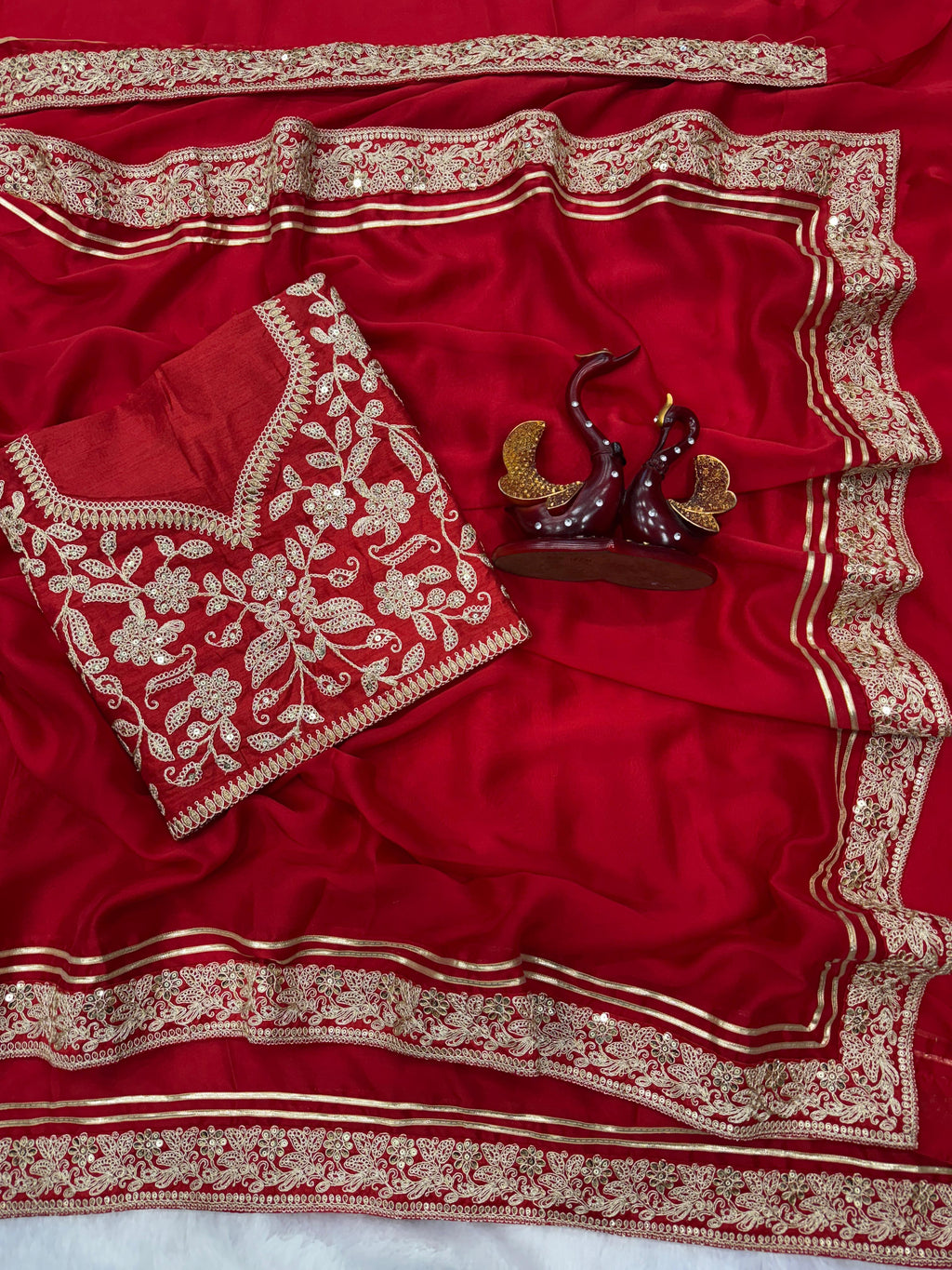 Soft Rangoli Silk Red Saree