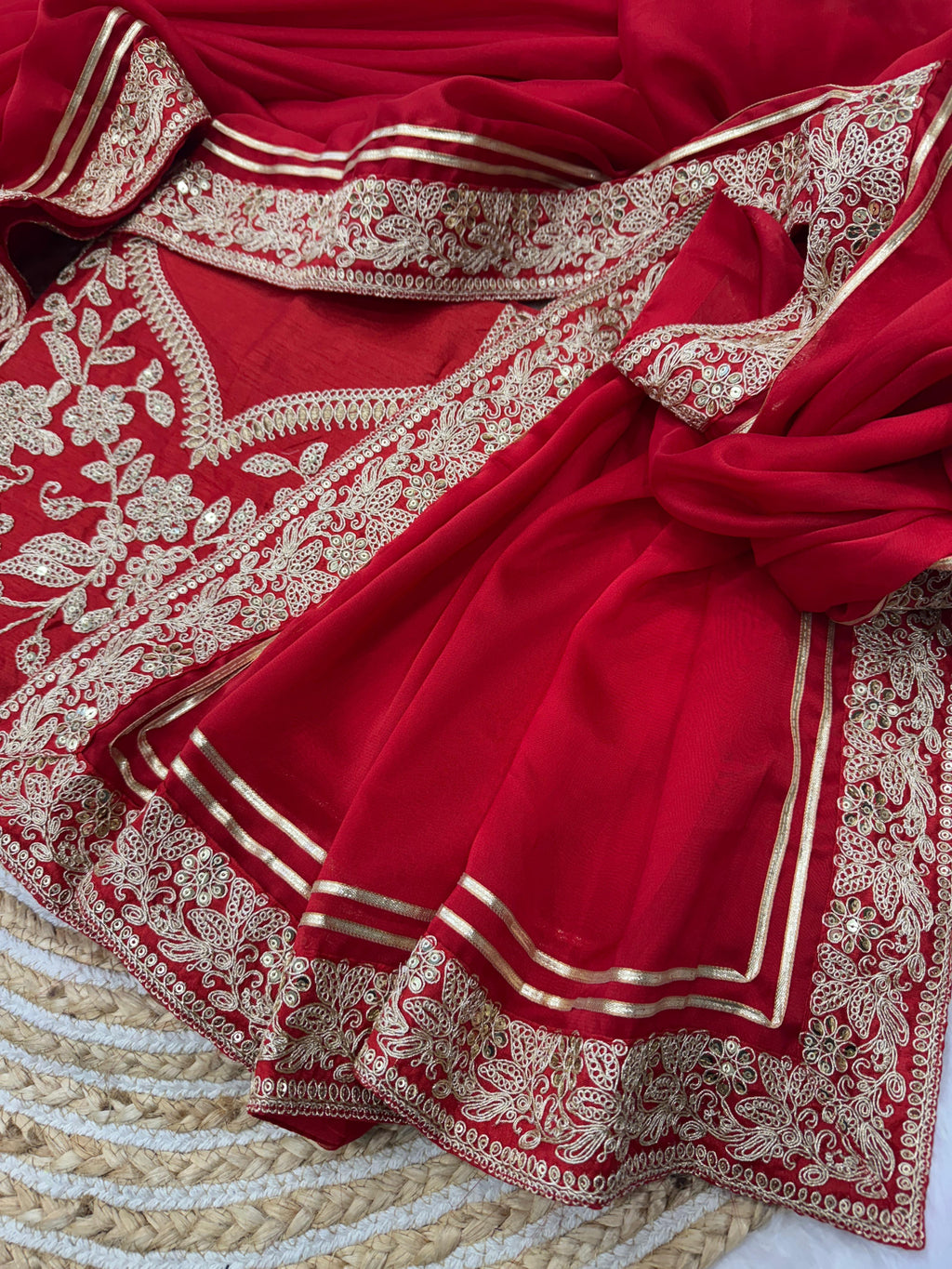 Soft Rangoli Silk Red Saree