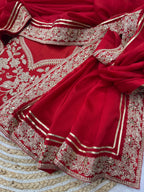 Soft Rangoli Silk Red Saree